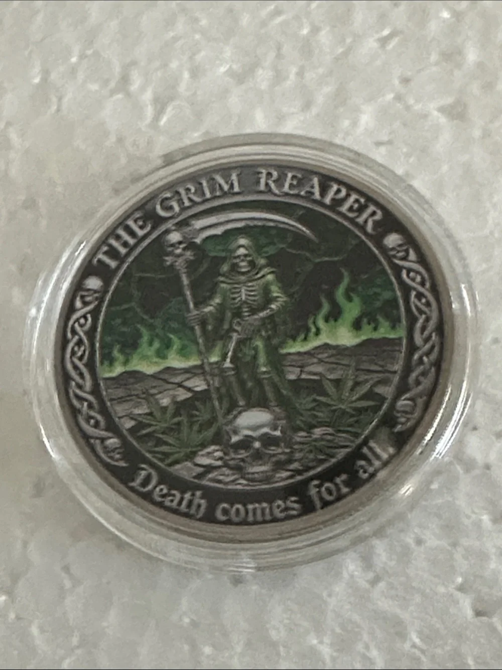 The Grim Reaper Collector’s Coin - Men Accessory (Black & Green)